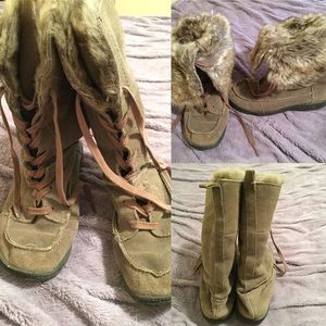 Sam Edelman Sued faux fur boots 🌬
